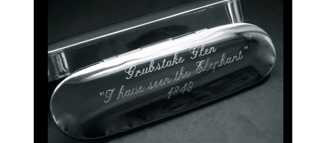 Custom engraving on our  1800s Flip Top case 
