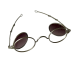 1835-80 Oval Large 4 Lens Spectacle frame Tombstone Silver Dust finish