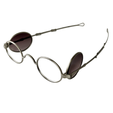 1835-80 Oval Large 4 Lens Spectacle frame Tombstone Silver Dust finish