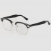 American Classic 1947 Combination Spectacle Frame. Zyl/metal Unisex-Black/Silver finish