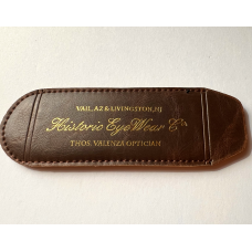 1800s Brown Leather Slip-in spectacle case Short 